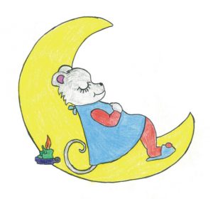 schlafende Maus im Mond